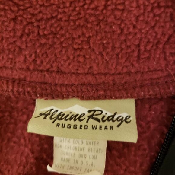 Alpine Ridge fleece dk majenta vest zipper front - Picture 5 of 5